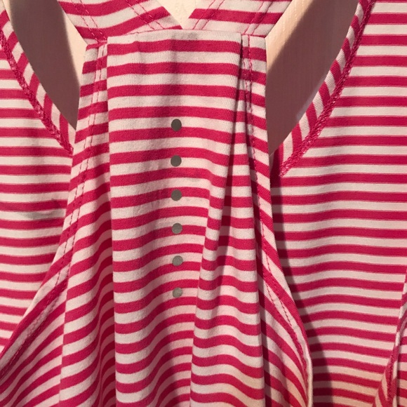Nike Women’s Tank Top Pink White Striped Loose Fit - Picture 5 of 6